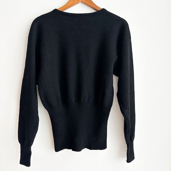 Vintage PORTS International Black Bow Detail Wool Sweater M - Picture 7 of 7